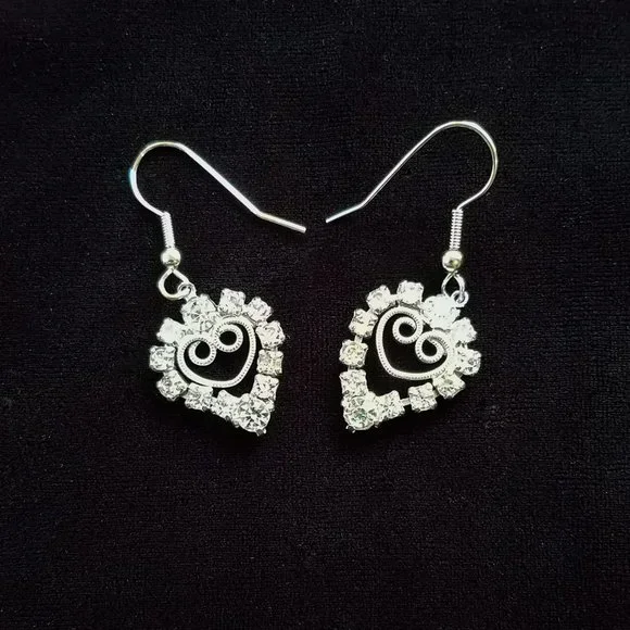 Vintage Rhinestone Heart Statement Set - Picture 3 of 5